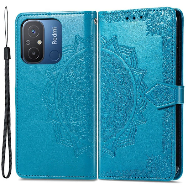 Mandala Xiaomi Redmi 12C / 11a Flip Etui - Blå Blue
