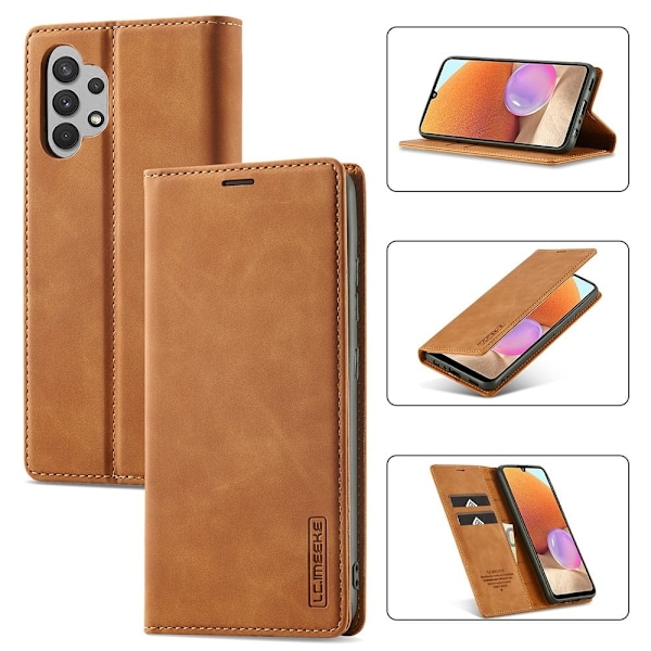 LC.Imeeke Samsung Galaxy A32 5G Læder Etui - Brun Brown