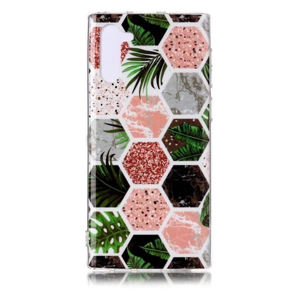 Marble Samsung Galaxy Note 10 deksel - Multi-heksagon mønster Multicolor