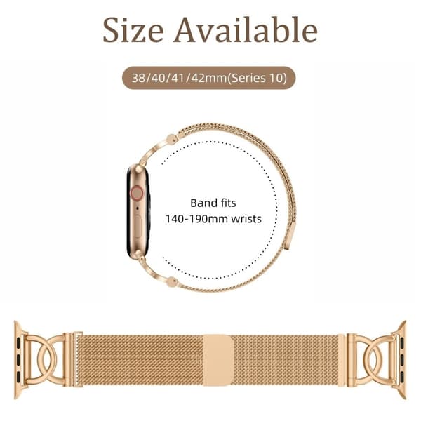 Urrem Apple Watch Series 41mm - 40mm - 38mm DC-Shape Magnetisk Clasp rustfri stålrem - Rødguld Pink