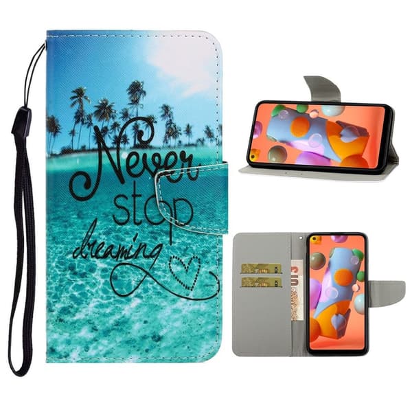 Wonderland Huawei P40 Lite / Nova 6 SE flip etui - Never Stop Dreaming Blue