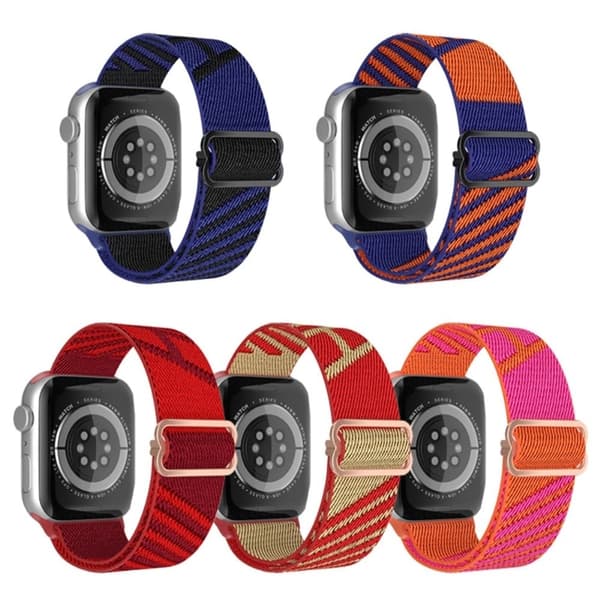 Apple Watch (41mm) kaksivärinen nylonkellohihna - Khaki / Punainen Multicolor