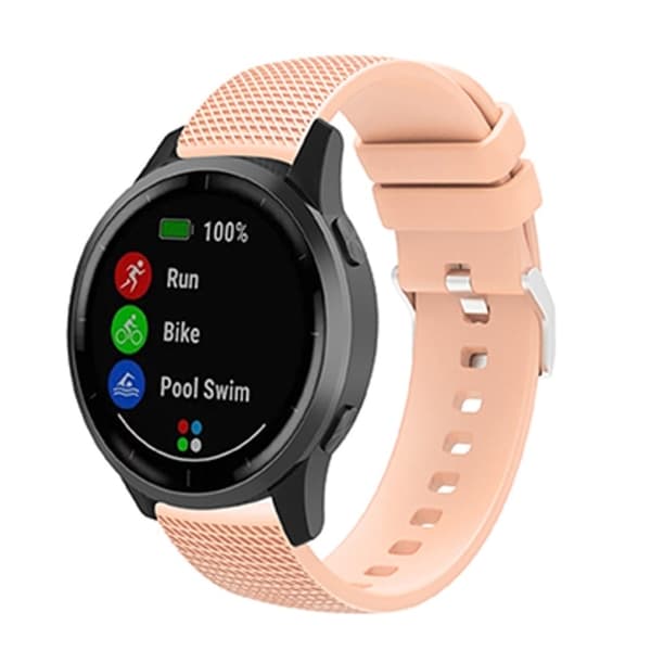 22 mm universal klockarmband i silikon i rutnätsstil - Köttrosa Rosa