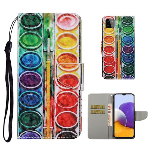 Wonderland Samsung Galaxy A22 5G Läppäkotelo - Pallet Multicolor