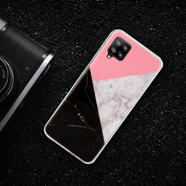 Marble Samsung Galaxy A42 5G Etui - Rosa / Hvit / Svart Multicolor