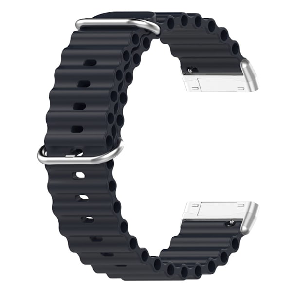 Fitbit Sense 2 / Versa 4 / 3 ocean band style urrem - Midnatssort Black