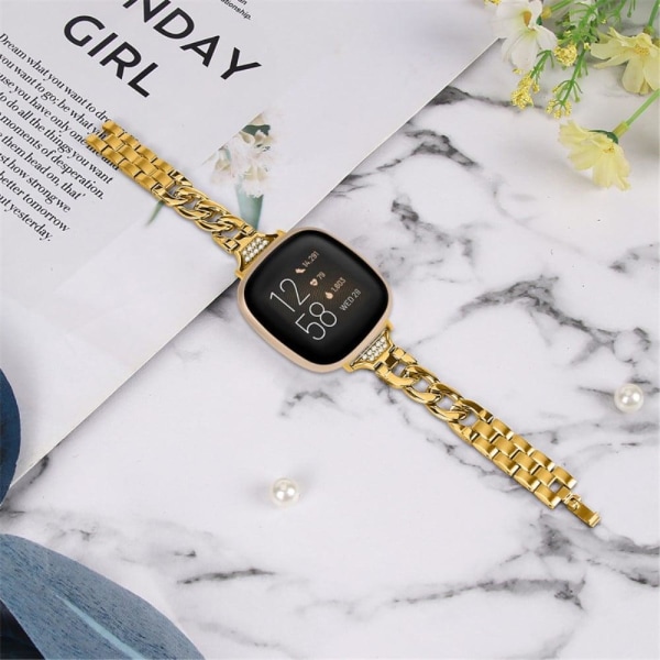 Fitbit Sense 2 / Versa 4 / 3 elegant rhinestone décor watch stra Guld