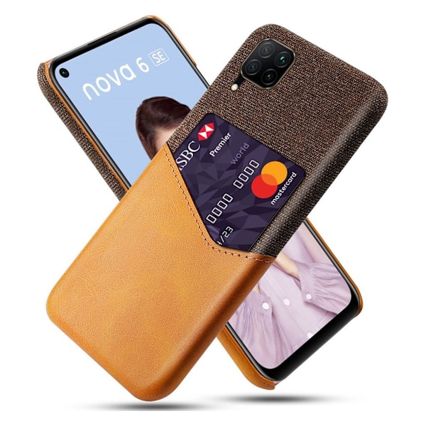Bofink Huawei P40 Lite / Huawei Nova 6 SE skal med korthållare - Brun Brun
