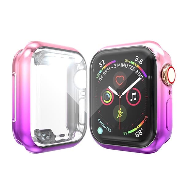 Apple Watch Series 5 40mm cool farve splice etui - Lyserød / Lilla Multicolor