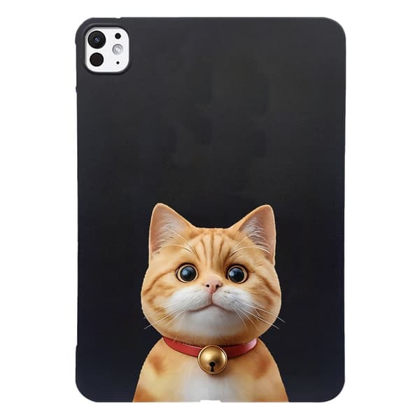 iPad Pro 13 (2024) Case Pattern Printing Slim Flexible Tablet Protective Cover - Shorthair Cat Brown