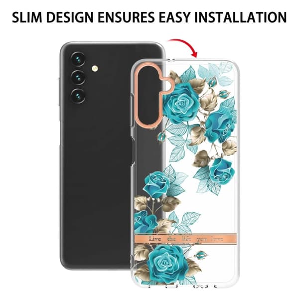 Supertunt och tåligt mjukfodral för Samsung Galaxy A13 5G - Blå Ros Blå