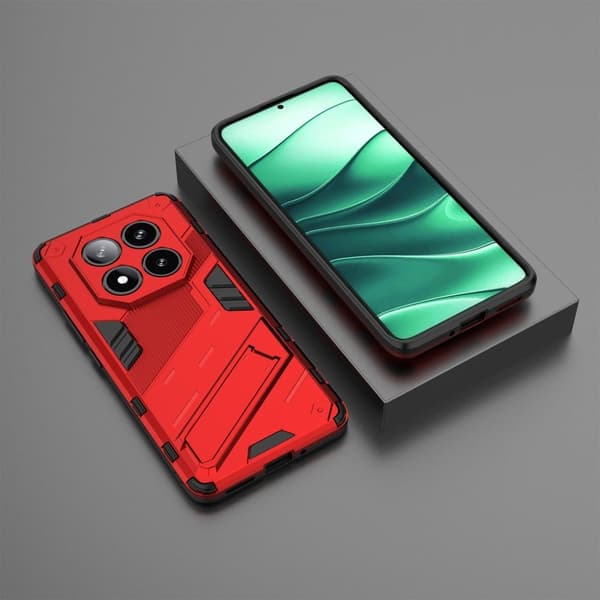 Støtsikkert hybriddeksel med et moderne preg for Xiaomi Redmi Note 14 Pro 5G - Rød Red
