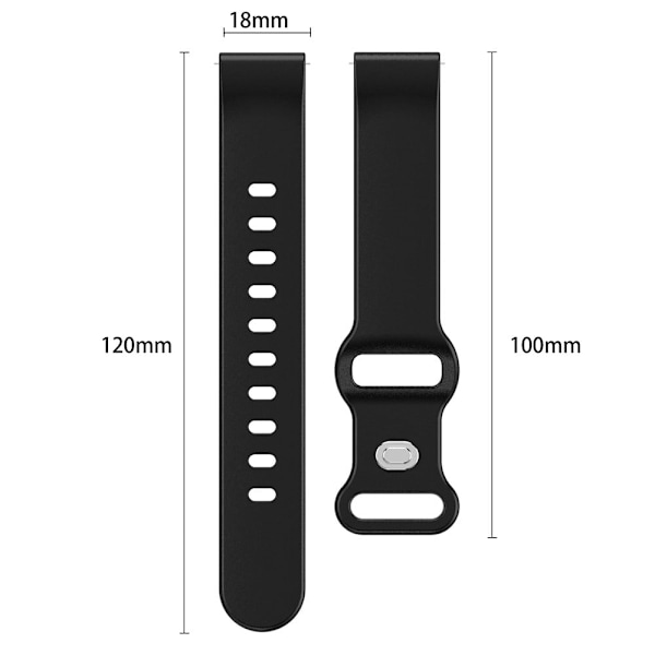 Universal 18mm Solid Color Silicone Strap Butterfly Shape Buckle Smartwatch Band - Starlight White