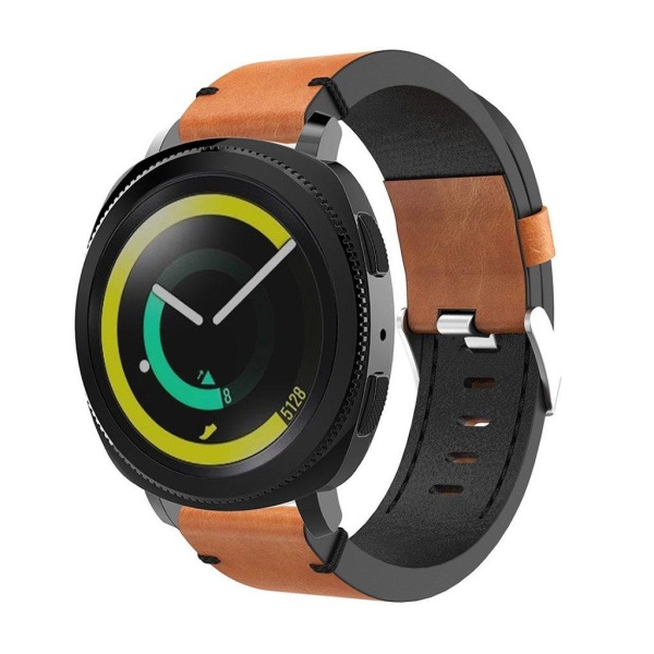 Samsung Gear Sport laadukas ranneke - Ruskea / Mustalla ompeleella Brown