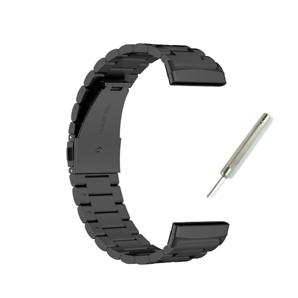 Fitbit Sense 2 / Versa 4 / 3 klockarmband i rostfritt stål - Svart Svart
