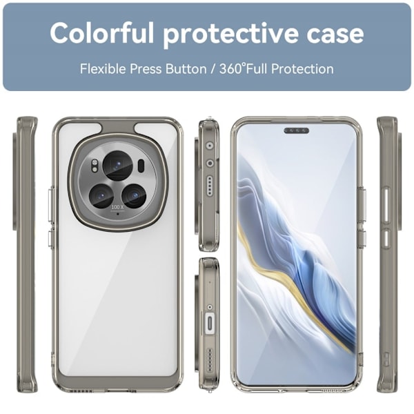 Honor Magic 6 Pro smart akryl cover - Gennemsigtig Grå Silver grey