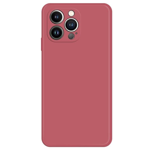 Avfaset gummiert anti-falldeksel for iPhone 15 Pro - Rød Red