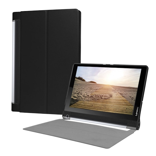 Lenovo Tab 3 Plus 10 PU-flipfodral i läder - Svart Svart