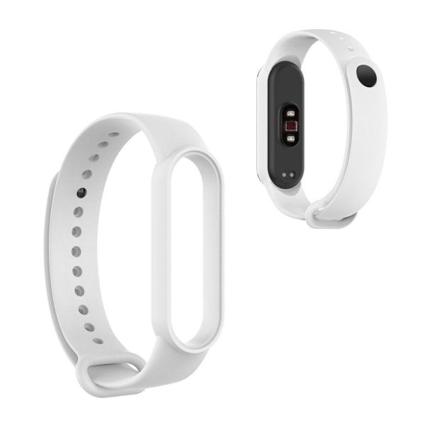 Xiaomi Mi Smart Band 6 / 5 glossy silicone watch band - White Vit