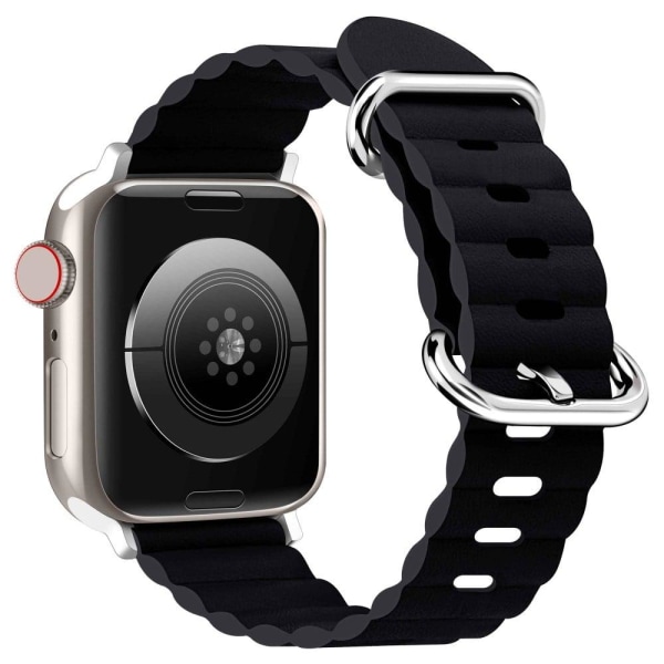 Apple Watch Series 8 (45mm) / Watch Ultra klockarmband i äkta läder - Midnatt Grön