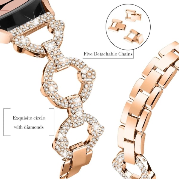 Samsung Galaxy Watch 5 / 4 rhinestone décor watch strap - Rose G Pink