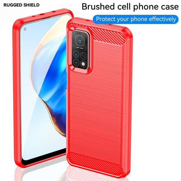 Carbon Flex Suojakotelo Xiaomi Redmi K30S / 10t Pro 5g / 10t 5g - Punainen Red