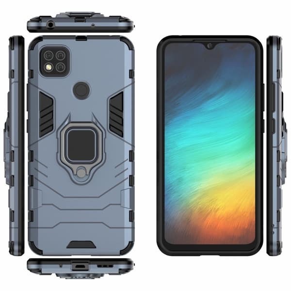 Ring Guard kotelo - Xiaomi Redmi 9C - Sininen Blue