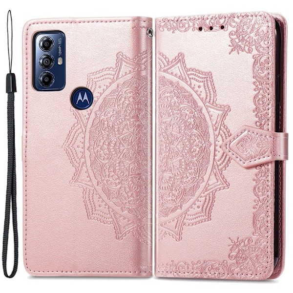 Mandala läder Motorola Moto G Play (2023) fodral - Rosa Rosa