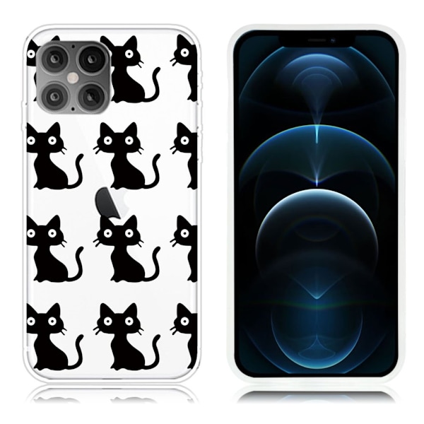 Deco iPhone 12 Pro Max kotelot - Musta Kissa Black