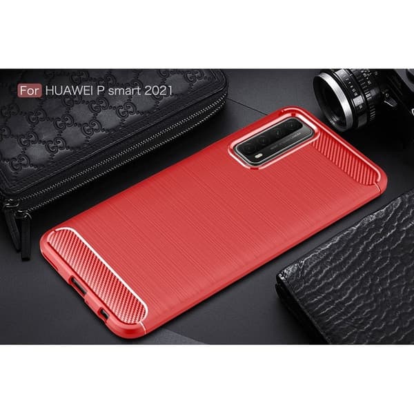 Carbon Flex Huawei Y7A / Huawei P Smart 2021 skal - Röd Röd