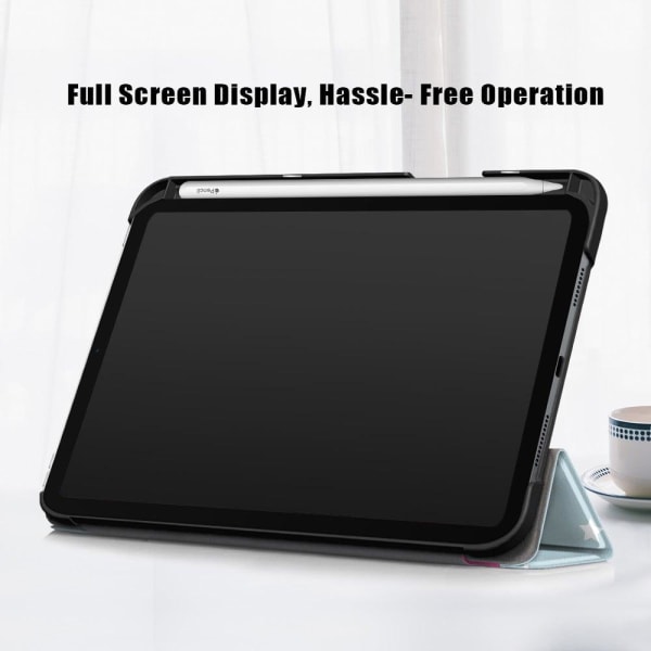 iPad Mini 6 (2021) slim tri-fold PU leather flip case with pen s Grön