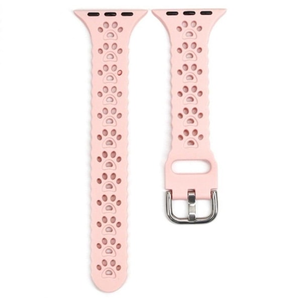Apple Watch (41mm) cute cat paw style silicone watch strap - Vin Pink