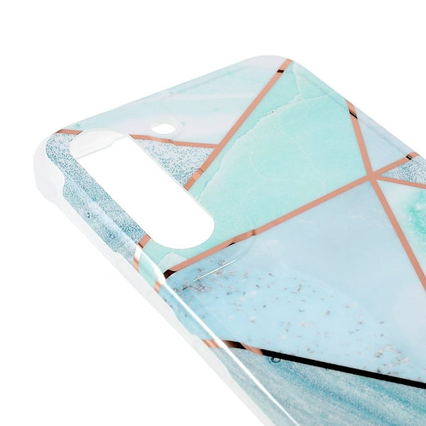 Marble Samsung Galaxy S22 Plus Etui - Light Green Tile Green