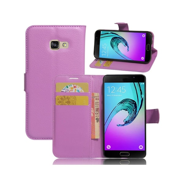 Samsung Galaxy A3 (2017) læder-etui med litchioverflade - Lilla Purple
