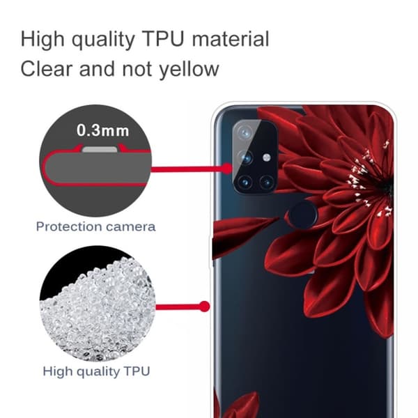 Deco OnePlus Nord N10 5G Etui - Rød Blomst Red