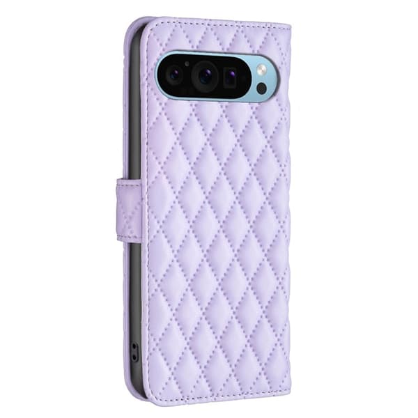 Rombemønster, matt flip-deksel for Google Pixel 9 - Lilla Purple