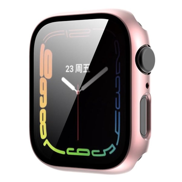 Apple Watch Series 8 (45 mm) galvaniseringscover med hærdet glas - Lyserød Pink