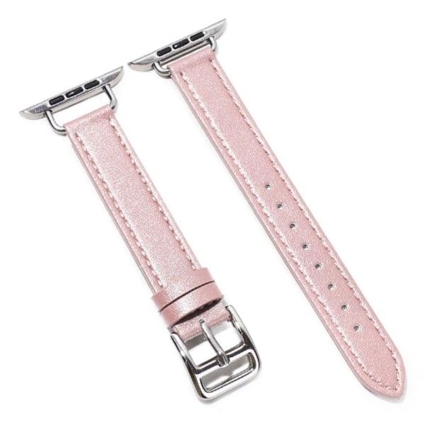 Apple Watch (45mm) simple leather watch strap - Pink Pink