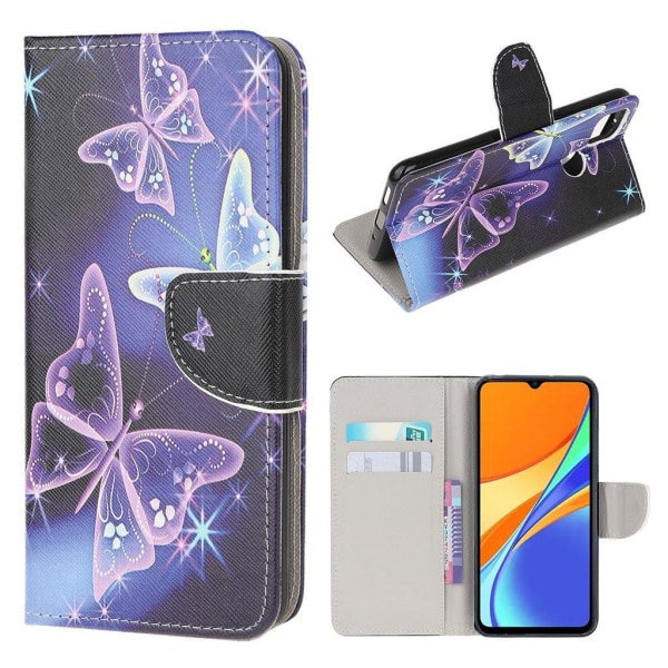 Wonderland Xiaomi Redmi 9C Flip etui - Smuk sommerfugl Purple