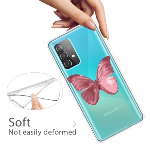 Butterfly läder Samsung Galaxy A23 fodral - Rosa Rosa