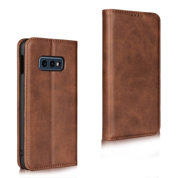Samsung Galaxy S10e auto-absorberet læderetui - Kaffe Brown