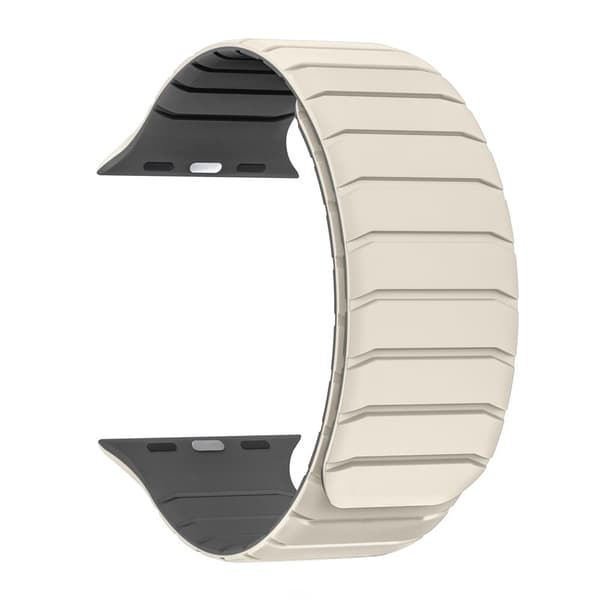 Urrem Apple Watch Series 41mm - 40mm - 38mmSilikone magnetisk rem - Stjernelys / Grå White