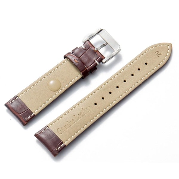 16mm Universal klockarmband i äkta läder - Ljusbrun Brun