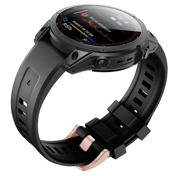 Urrem i silikone til Garmin Fenix 7S - Sort Black