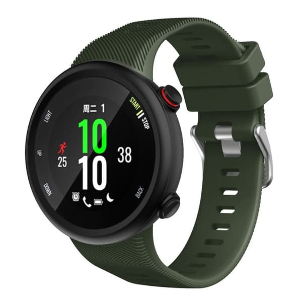 Garmin Forerunner 45S silikon sølv spenne klokkereim - Army Grønn Green