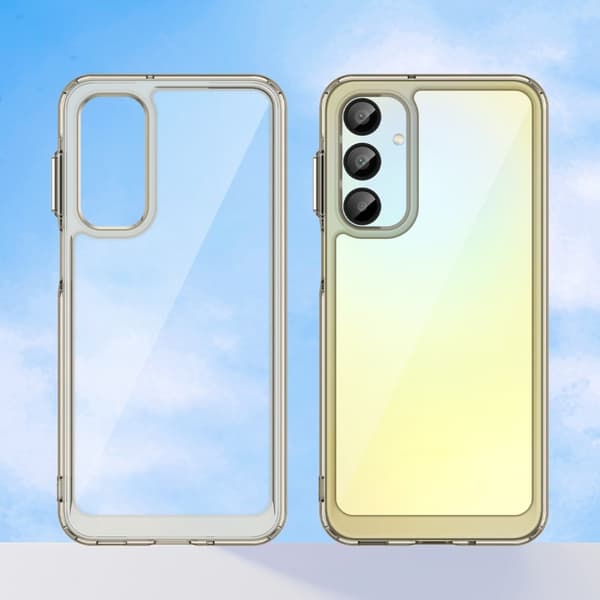 Samsung Galaxy A16 älykäs akryylikansi - Läpinäkyvä Harmaa Silver grey