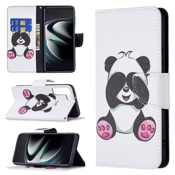 Wonderland Samsung Galaxy S22 Plus flip kuoret - Panda Multicolor