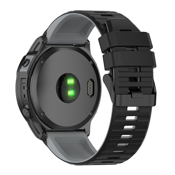Garmin Fenix 7X tofarvet silikone-urrem - Sort / Grå Black