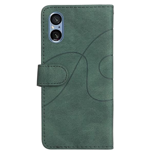 Teksturert læretui med stropp for Sony Xperia 10 VI - Grønn Green