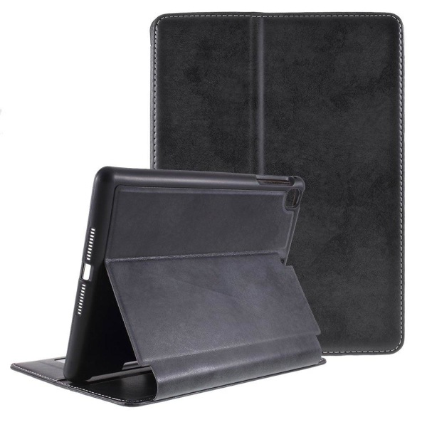 iPad Mini (2019) leather case with pen slot - Dark Grey Silver grey